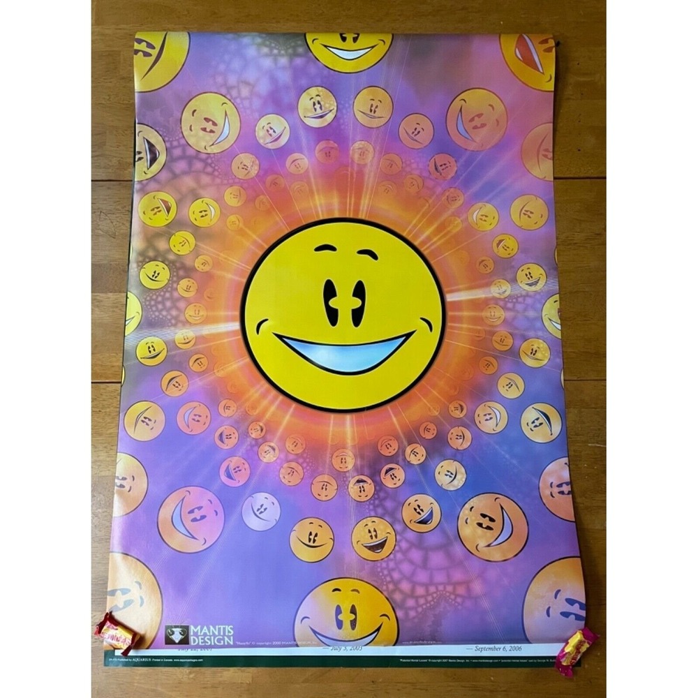 Smiley Face Large Poster College Collection Wall Room Decor, Size 24x36